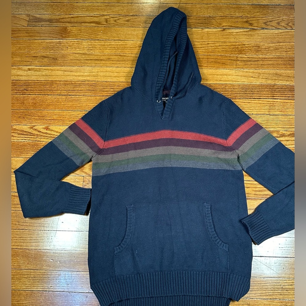 Retrofit Mens‎ Knit Sweater Hoodie Size Medium Pullover MultiColor